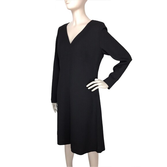 Vintage Yves Saint Laurent Black 100% Wool Darted Bust Sheath Dress Size 10 NWT - Picture 5 of 8